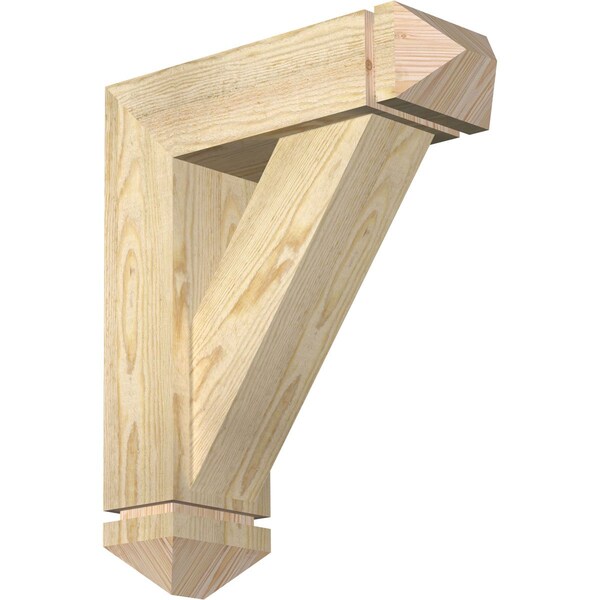 Ekena Millwork Traditional Arts and Crafts Rough Sawn Bracket w/ Offset Brace, Douglas Fir, 6"W x 18"D x 22"H BKT0604X18X22TRA03RDF - main